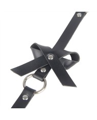 SUBBLIME - HARNAIS DE JAMBE CHAÎNE CUIR NOIR TAILLE UNIQUE
