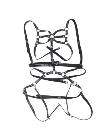 SUBBLIME - HARNAIS CORPS SANGLES AJUSTABLES CUIR NOIR TAILLE UNIQUE