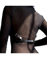 SUBBLIME - HARNAIS POITRINE EN CUIR NOIR TAILLE UNIQUE