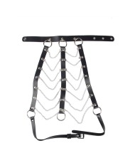 SUBBLIME - HARNAIS POITRINE CHAÎNE S EN CUIR NOIR TAILLE UNIQUE