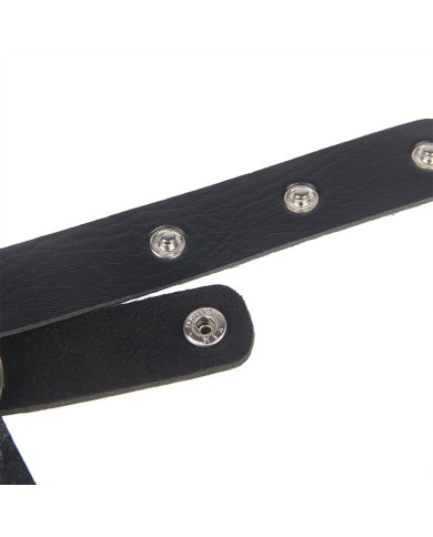 SUBBLIME - HARNAIS POITRINE CHAÎNE S EN CUIR NOIR TAILLE UNIQUE