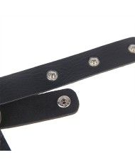 SUBBLIME - HARNAIS POITRINE CHAÎNE S EN CUIR NOIR TAILLE UNIQUE