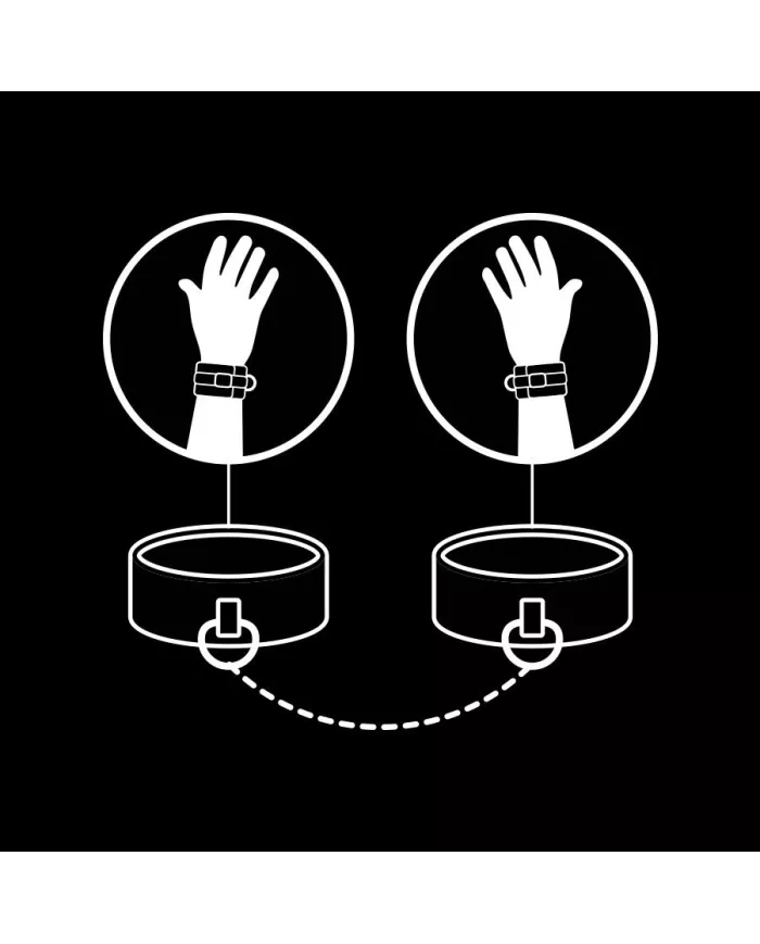 FETISH SUBMISSIVE - MENOTTES EN CUIR VÉGÉTALIEN AVEC DOUBLURE EN NOPRÈNE FETISH SUBMISSIVE - MENOTTES EN CUIR VÉGÉTALIEN AVEC DOUBLURE EN NOPRÈNE