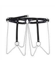 SUBBLIME - CHAINE BAGUE CUIR CEINTURE NOIR TAILLE UNIQUE