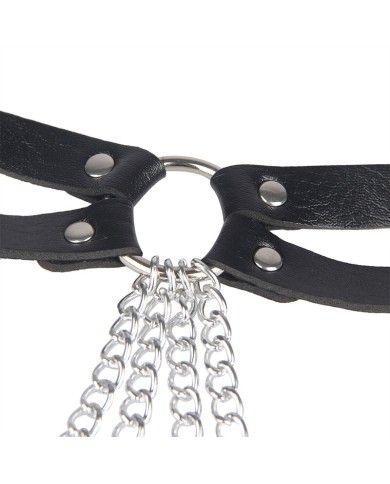 SUBBLIME - CHAINE BAGUE CUIR CEINTURE NOIR TAILLE UNIQUE
