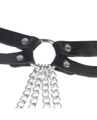 SUBBLIME - CHAINE BAGUE CUIR CEINTURE NOIR TAILLE UNIQUE
