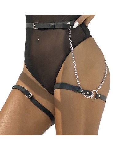SUBBLIME - HARNAIS CEINTURE CUIR NOIR TAILLE UNIQUE