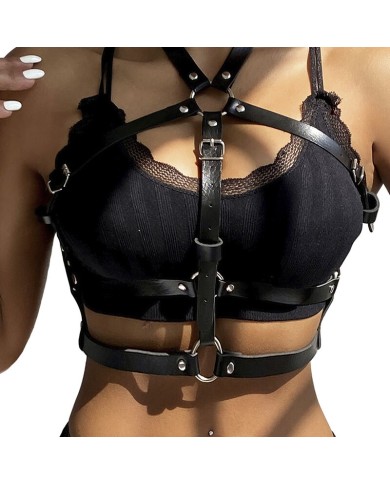 SUBBLIME - HARNAIS POITRINE ANNEAU CUIR NOIR TAILLE UNIQUE