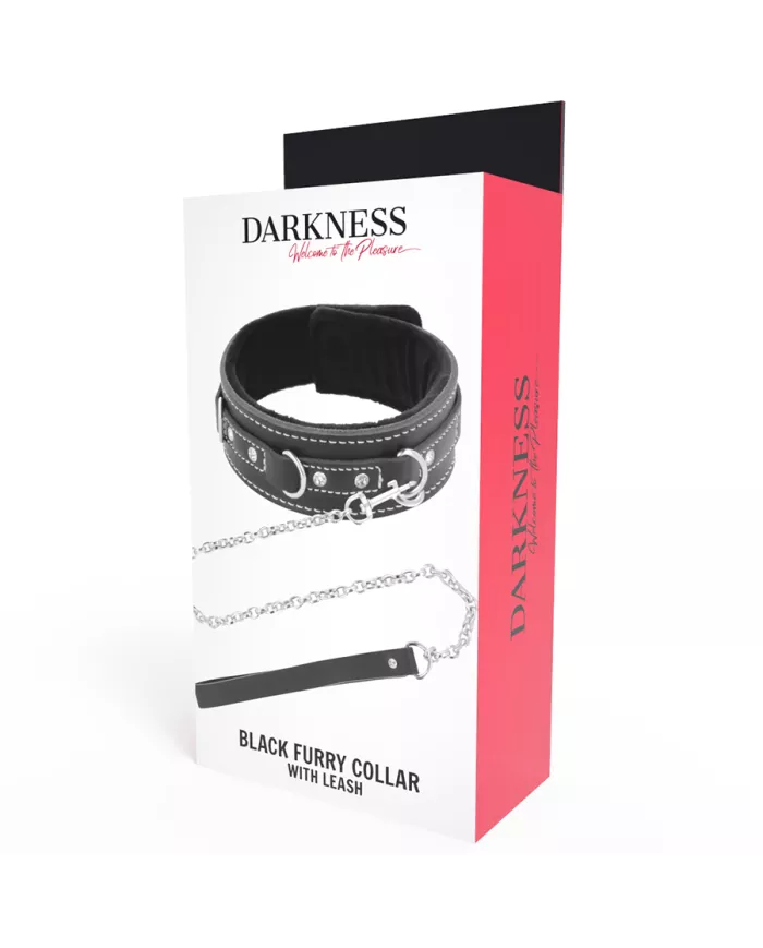 DARKNESS - COLLIER EN CUIR DE HAUTE QUALITÉ AVEC LAISSE DARKNESS - COLLIER EN CUIR DE HAUTE QUALITÉ AVEC LAISSE