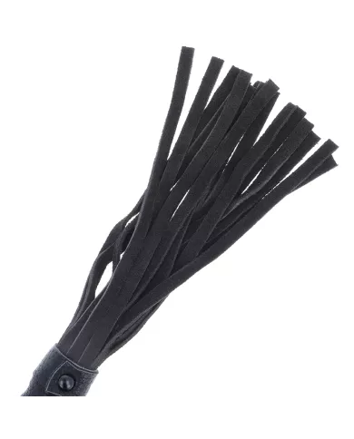 DARKNESS - FOUET DE BONDAGE NOIR AVEC MANCHE EN CUIR