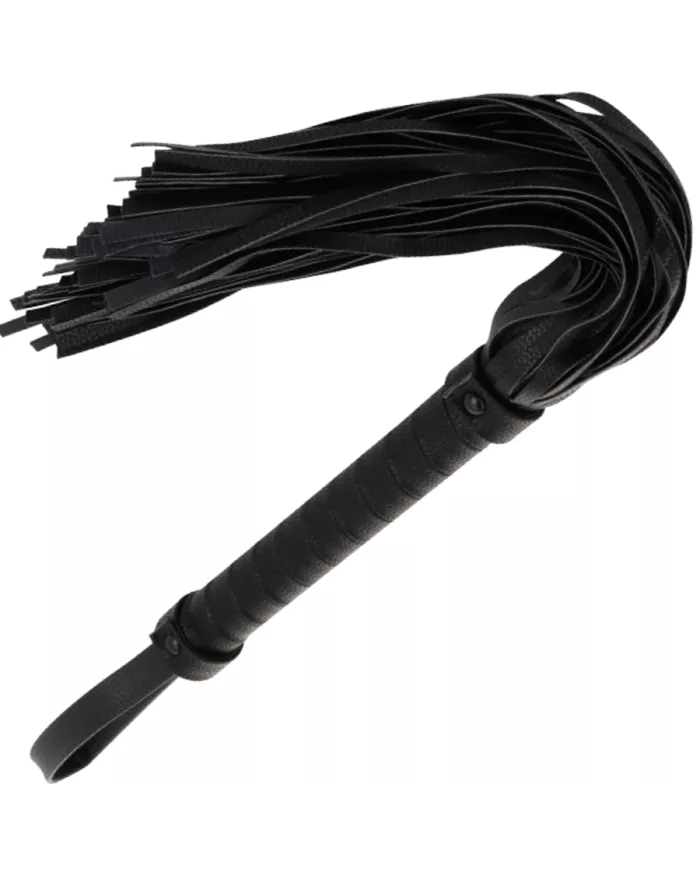 DARKNESS - FOUET DE BONDAGE NOIR 42CM CUIR DARKNESS - FOUET DE BONDAGE NOIR 42CM CUIR