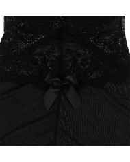SUBBLIME - TISSU TULLE BABYDOLL AVEC DENTELLE ET DÉTAIL FLEUR NOIR S/M