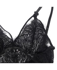 SUBBLIME - BABYDOLL BRETELLES EN DENTELLE RÉGLABLES NOIR S/M
