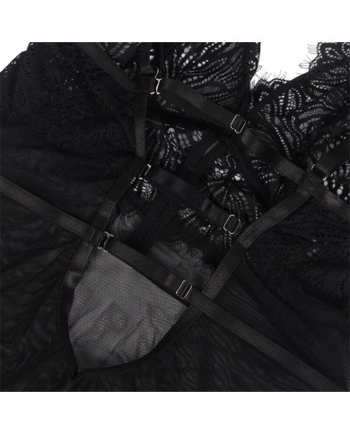 SUBBLIME - BABYDOLL BRETELLES EN DENTELLE RÉGLABLES NOIR S/M