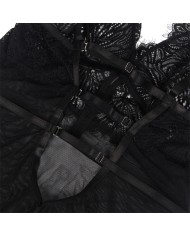 SUBBLIME - BABYDOLL BRETELLES EN DENTELLE RÉGLABLES NOIR S/M