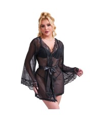 SUBBLIME - ROBE EN TISSU TRANSPARENT AVEC DÉTAIL DENTELLE NOIR S/M