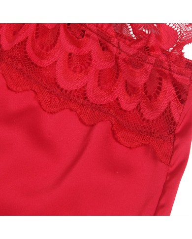 SUBBLIME - BABYDOLL EN SATIN AVEC DENTELLE ROUGE S/M