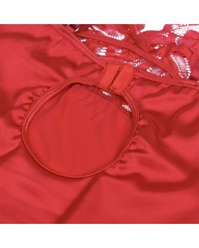 SUBBLIME - BABYDOLL EN SATIN AVEC DENTELLE ROUGE S/M