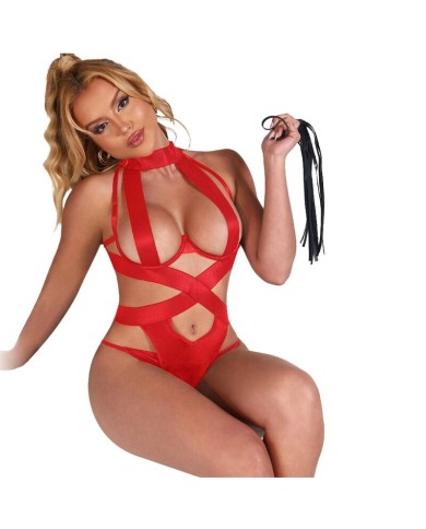 SUBBLIME - BODY LICOL SEXY AVEC HARNAIS ROUGE S/M