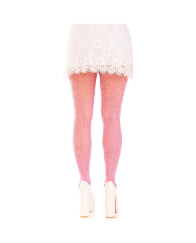 LEG AVENUE - BAS AVEC OUVERTURES COEUR & NOEUDS ROSE