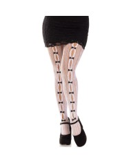 LEG AVENUE - BAS AVEC OUVERTURES COEUR & NOEUDS ROSE