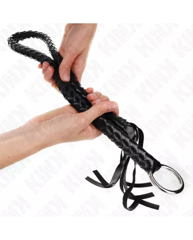 KINK - FOUET SERPENT AVEC ANNEAU À MAIN NOIR 65 CM