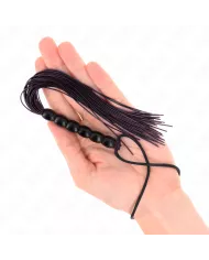 KINK - MINI FOUET EN SILICONE AVEC 6 BILLES NOIRES 26 CM