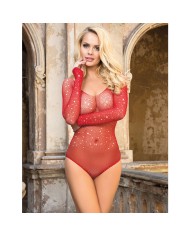 SUBBLIME - 952303 BODY SHINY GRILL AVEC ÉPAULES DÉNUDÉES MANCHES LONGUES ROUGE TAILLE UNIQUE
