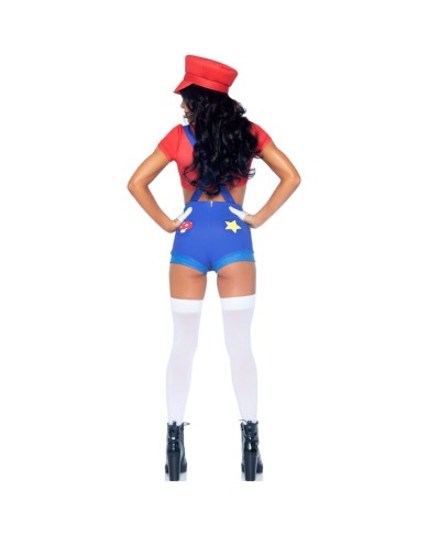 LEG AVENUE - COSTUME SEXY MARIO BROS ROUGE/BLEU S