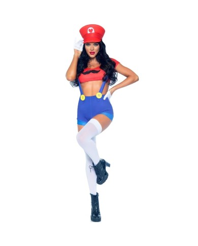 LEG AVENUE - COSTUME SEXY MARIO BROS ROUGE/BLEU M