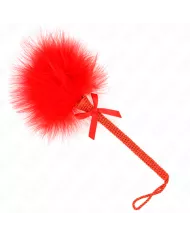 KINK - Baguette en corde de nylon avec plumes chatouillantes et noeud rouge 25 cm