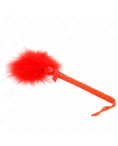 KINK - Baguette en corde de nylon avec plumes chatouillantes et noeud rouge 25 cm KINK - Baguette en corde de nylon avec plumes chatouillantes et noeud rouge 25 cm
