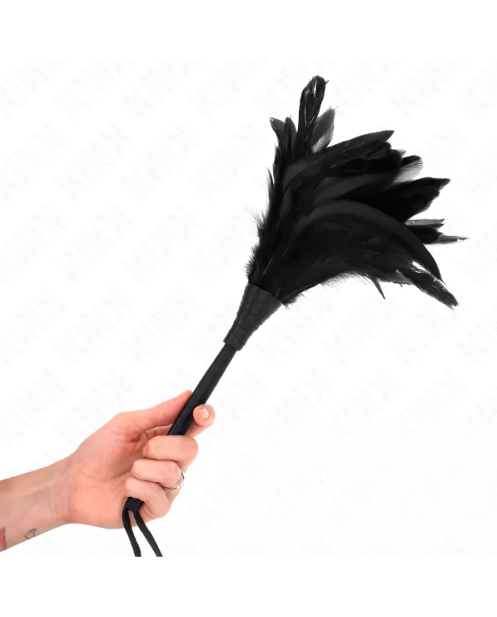 KINK - PLUMES DE POULET TICKLE EN FORME DE CORNE NOIRE 36 CM