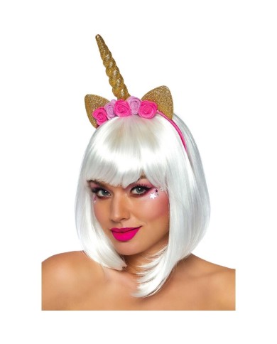 LEG AVENUE - BANDEAU DE TÊTE À FLEURS DE LICORNE OR