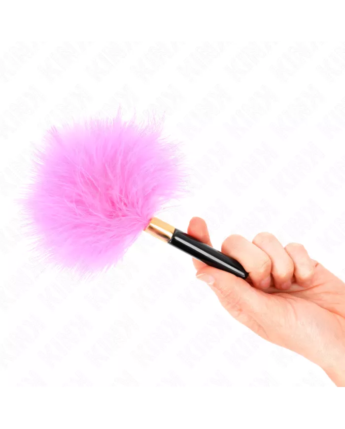 KINK - PLUMES TICKLE EN MÉTAL DORÉ FUCHSIA 18 CM