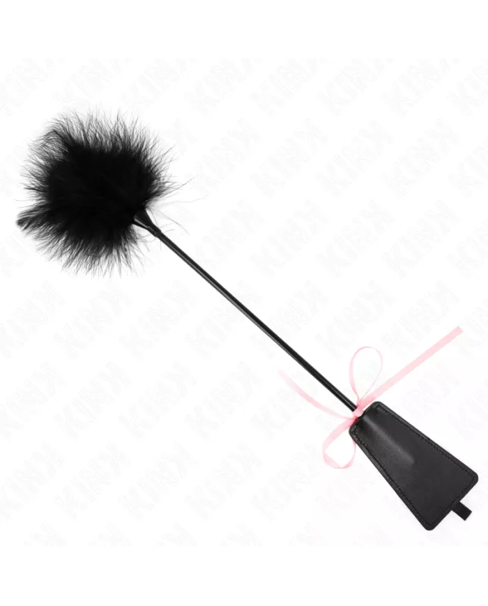 KINK - PLUMES CHACOUILLÉES AVEC NOEUD DE RUBAN ROSE 49 CM