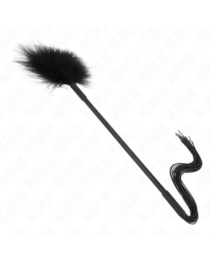 KINK - Fouet en silicone avec plumes pour chatouiller 47 cm