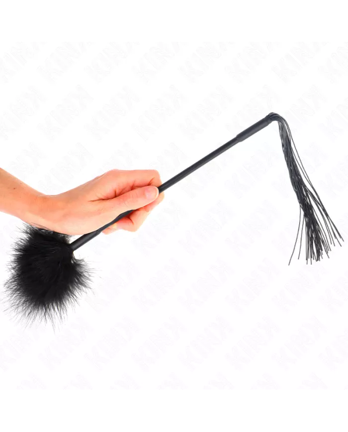 KINK - Fouet en silicone avec plumes pour chatouiller 47 cm