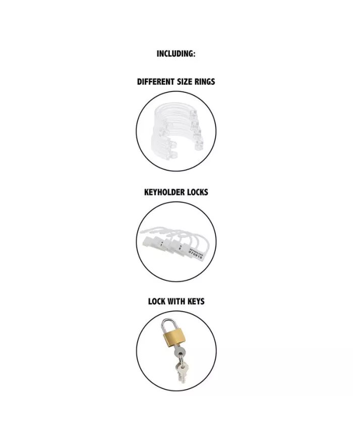 HIDDEN DESIRE - EXTREME CAGE DE CHASTETÉ EN ACRYLIQUE RÉGLABLE TRANSPARENT