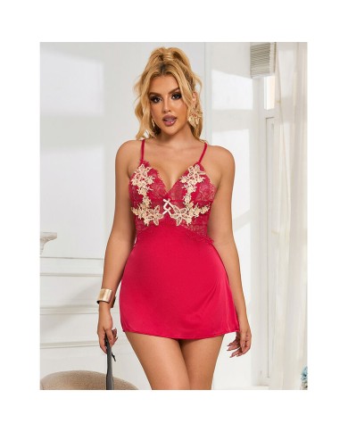 SUBBLIME - 954130 BABYDOLL À MOTIF FLORAL ROUGE L/XL