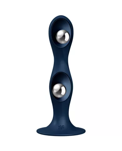 SATISFYER - DILDO EN SILICONE DOUBLE BALL-R BLEU