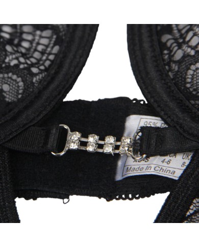 SUBBLIME - 954185 BABYDOLL EN DENTELLE À BRETELLES RÉGLABLES NOIRE S/M