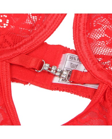 SUBBLIME - 954215 BABYDOLL EN DENTELLE À BRETELLES RÉGLABLES ROUGE L/XL