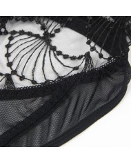 SUBBLIME - 955229 BODY TRANSPARENT AVEC DENTELLE CREUSE NOIR L/XL