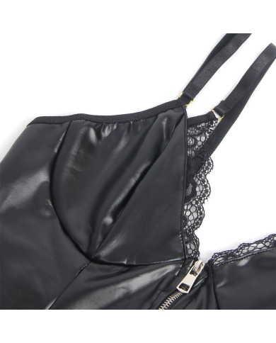 SUBBLIME - 955458 BODY FERMETURE ÉCLAIR EN CUIR NOIR S/M
