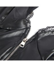 SUBBLIME - 955458 BODY FERMETURE ÉCLAIR EN CUIR NOIR S/M