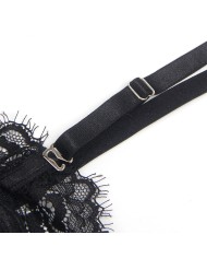 SUBBLIME - 955496 BODY EN DENTELLE AVEC NŒUDS ET JARRETELLES NOIR S/M