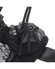 SUBBLIME - 955502 BODY EN DENTELLE AVEC NŒUDS ET JARRETELLES NOIR L/XL