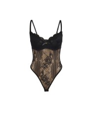 SUBBLIME - 955618 BODY EN DENTELLE AVEC FERMETURE EN BAS NOIR S/M