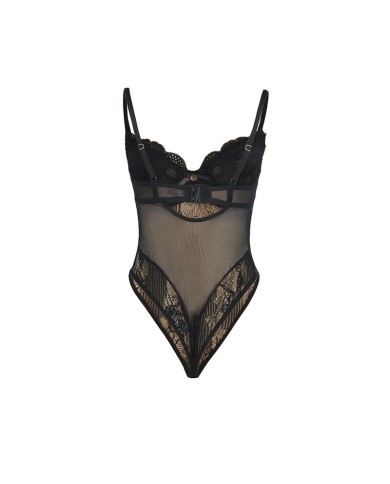 SUBBLIME - 955618 BODY EN DENTELLE AVEC FERMETURE EN BAS NOIR S/M